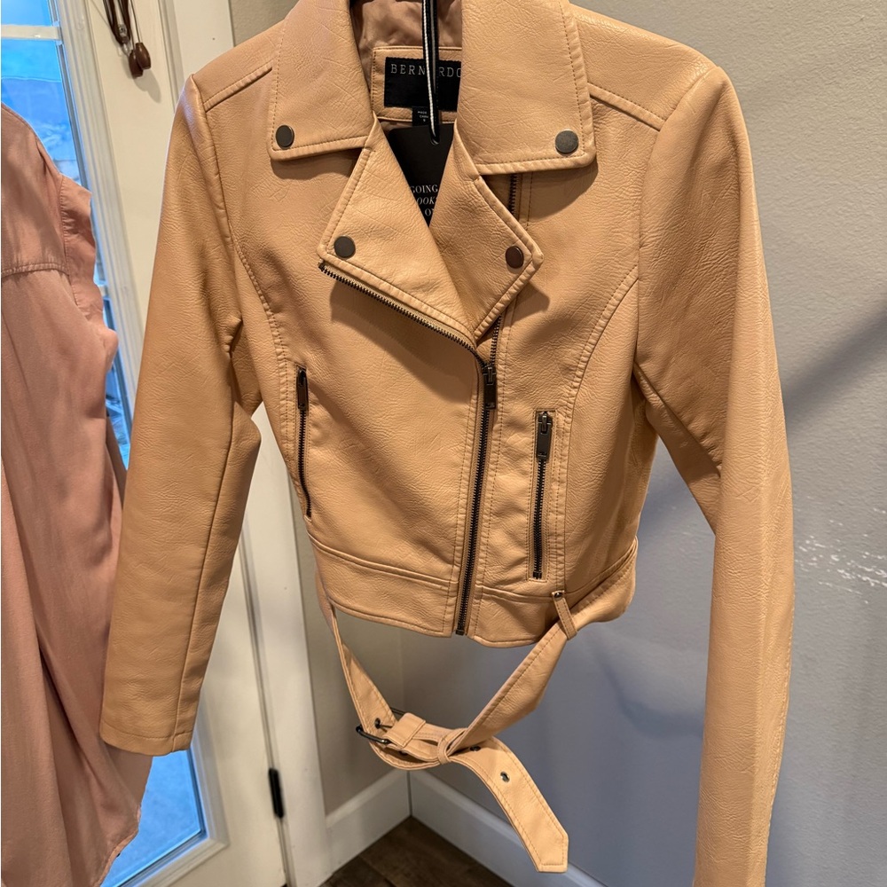 Bernardo Tan Leather Jacket for Women